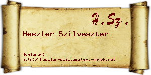 Heszler Szilveszter névjegykártya