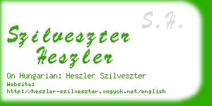 szilveszter heszler business card